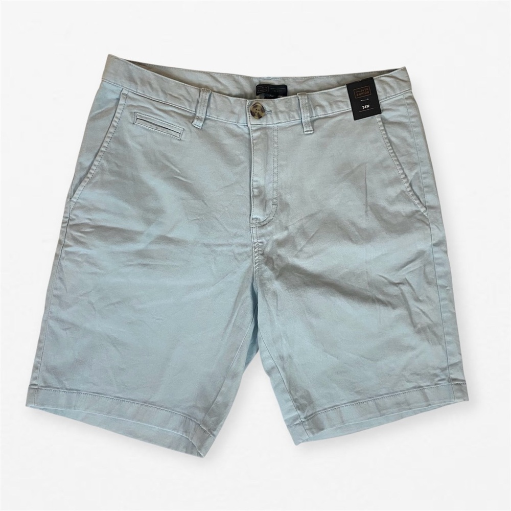14th & Union 34W Slim Fit Flat Front Casual Shorts light sky blue NWT